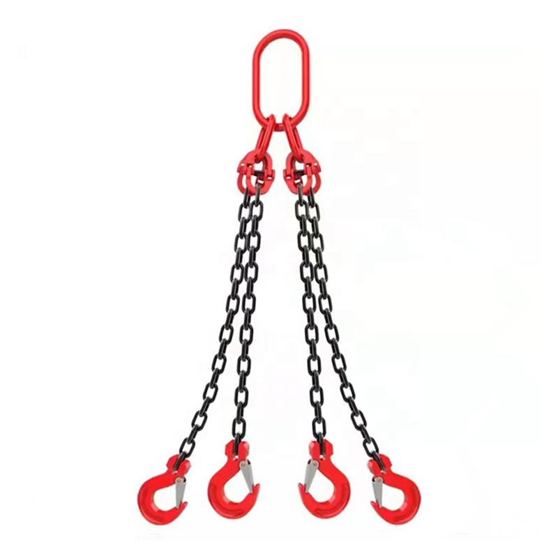 Grade 80 QOF Chain Sling - Quad Leg w/ Quad Oblong Master Link on Top ...