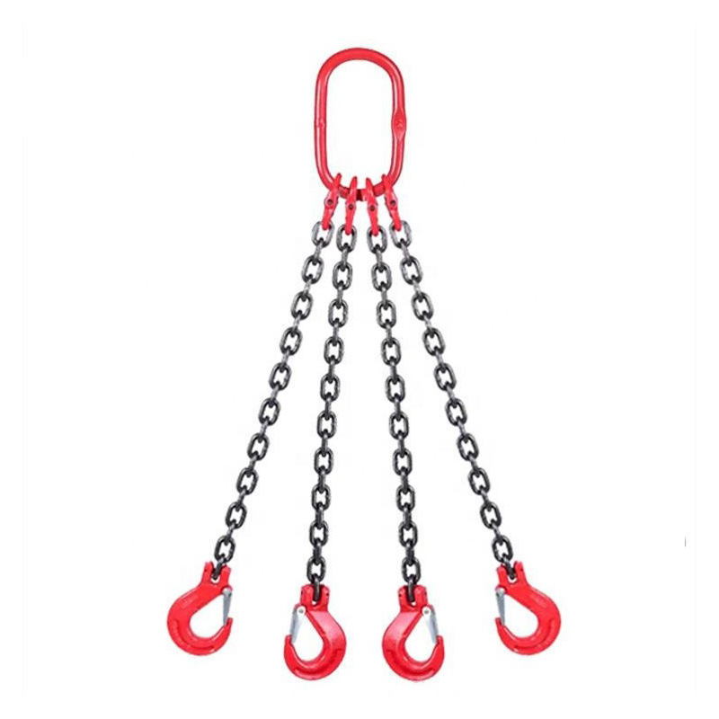 Grade 80 QOF Chain Sling - Quad Leg w/ Quad Oblong Master Link on Top ...