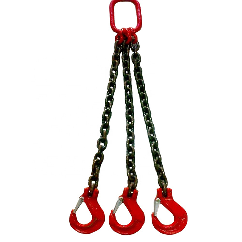 Grade 100 Qoo Chain Sling Quad Leg Oblong Master Link On Top And Four